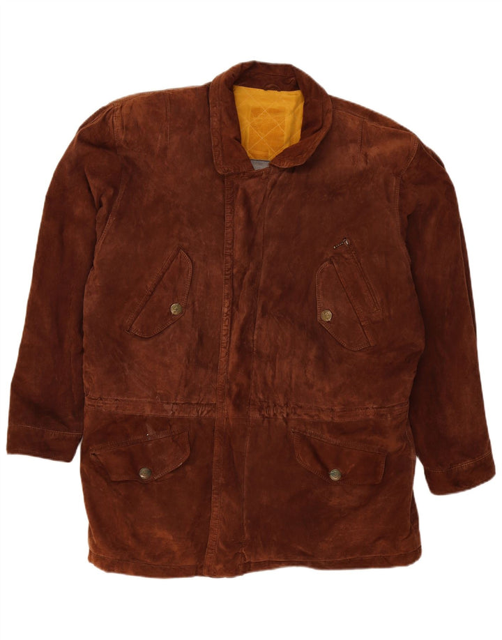 Vintage męska zamszowa kurtka UK 42 XL brązowa