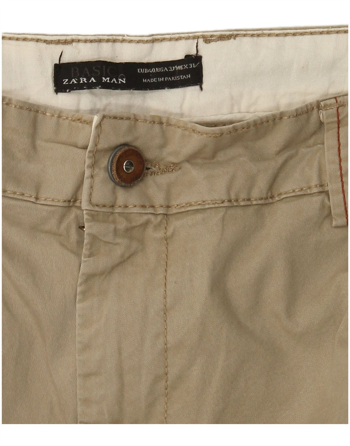 Zara Mens Slim Chino Trousers EU 40 Medium W31 L34 Khaki