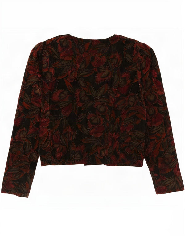 Jaqueta blazer feminina vintage de veludo IT 44 floral multicolorido médio