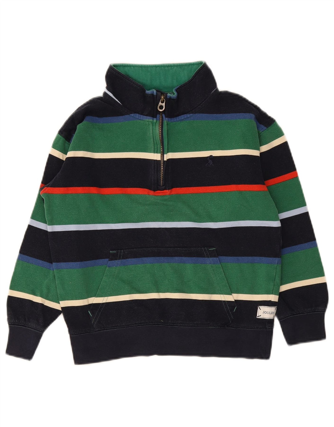 Joules Boys Zip Neck Sweatshirt Jumper 9-10 Years Multicoloured Striped