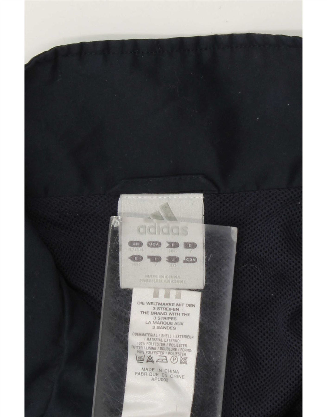 Adidas Mens Tracksuit Top Jacket UK 42/44 Large Navy Blue Polyester