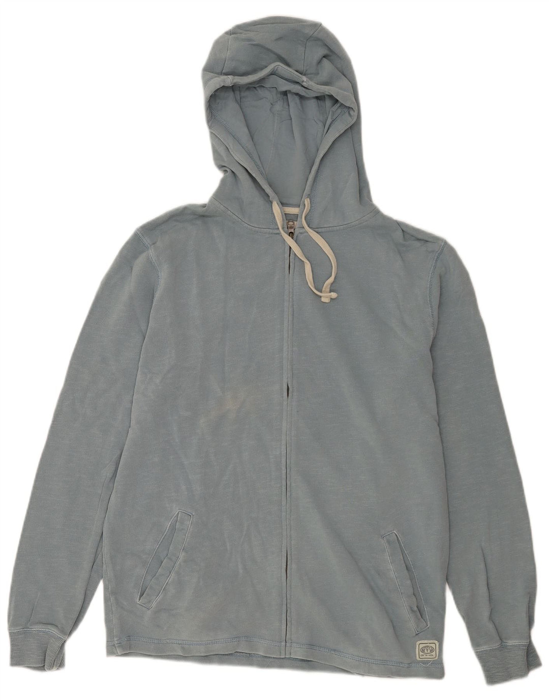 Pull à Capuche Zippé Homme Animal Coton Moucheté Bleu Moyen