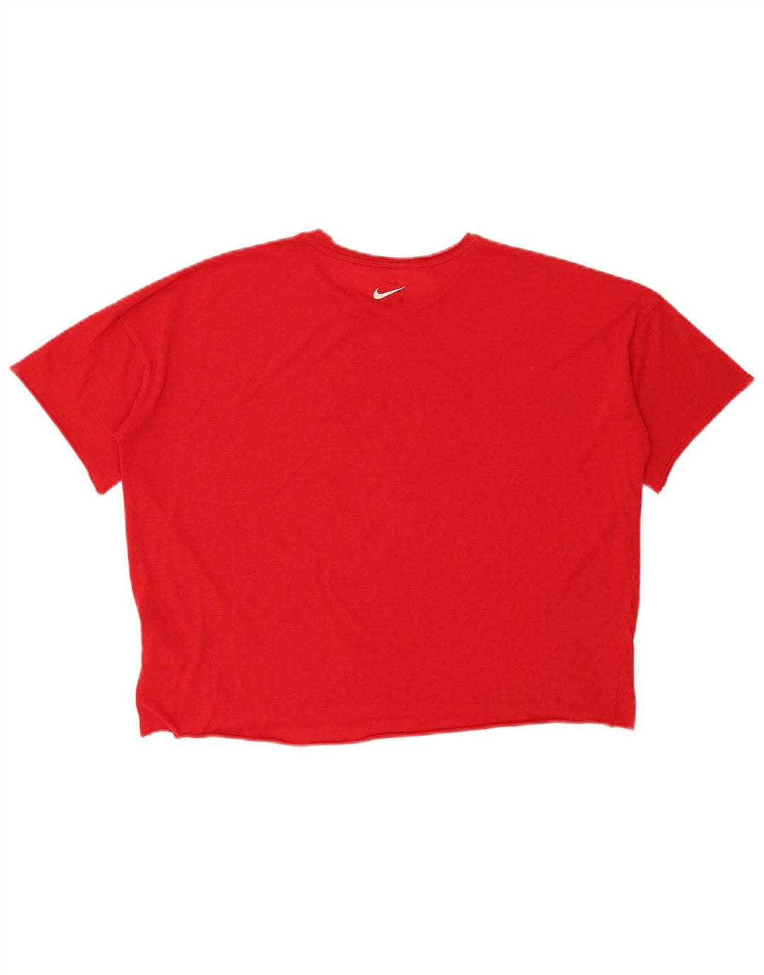 Nike Womens Dri Fit Crop Oversized Graphic T-Shirt Top UK 14 Medium Red