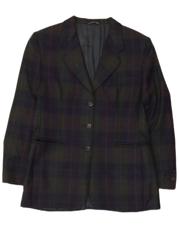 Vintage Womens 3 Button Blazer Jacket UK 14 Medium Multicoloured Check