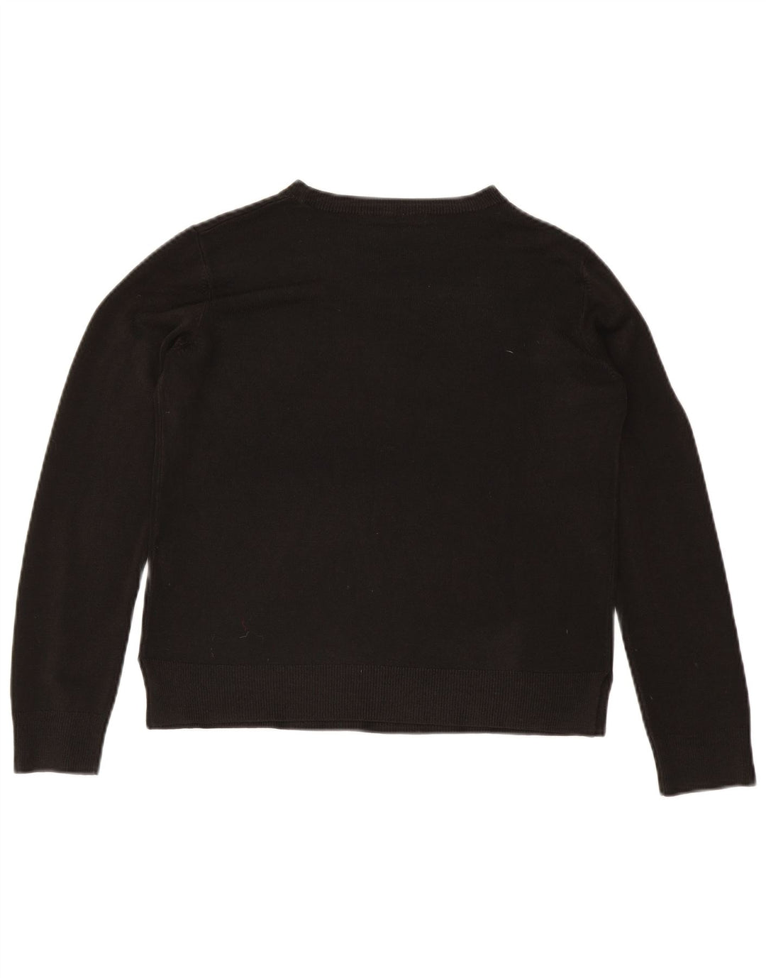 Marks & Spencer Womens Crew Neck Jumper Sweater UK 14 Medium Black Acrylic