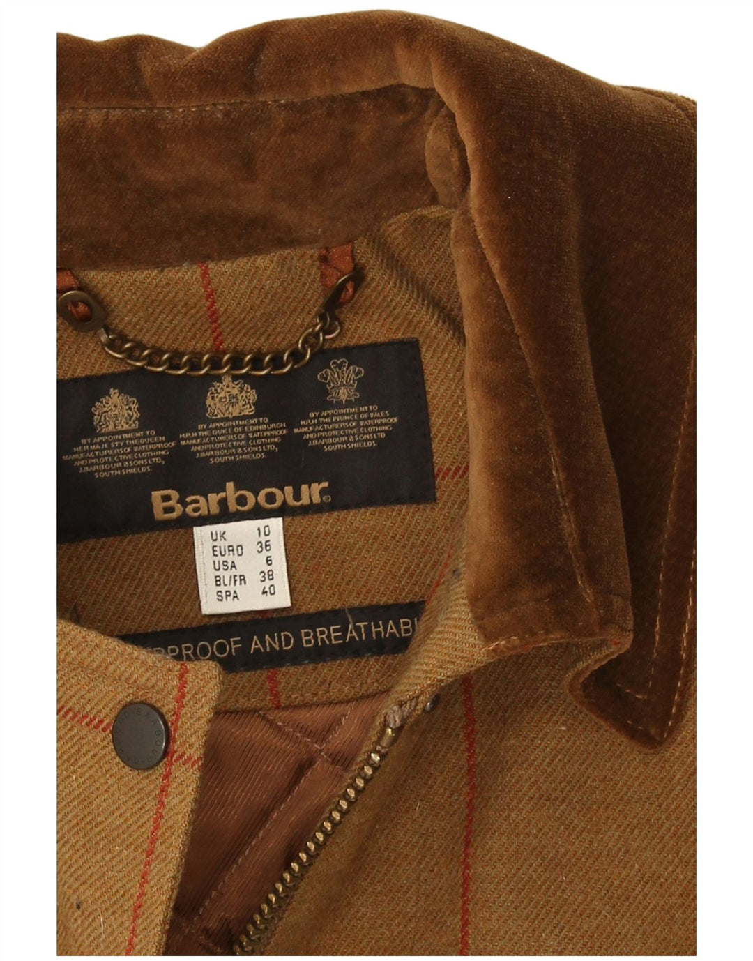 Barbour Abrigo extragrande para mujer Reino Unido 10 Small Beige Check