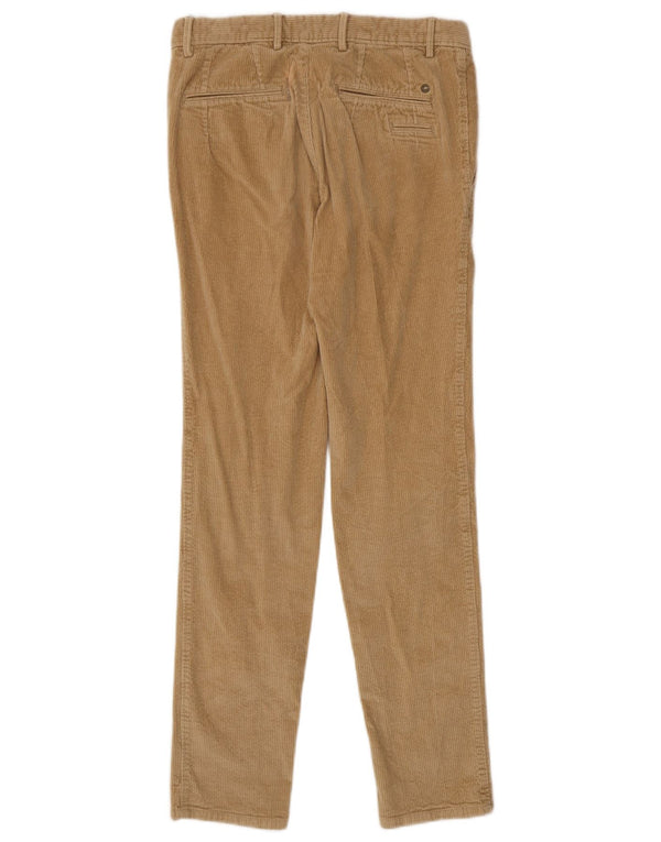 Massimo Dutti Mens Slim Fit Corduroy Trousers EU 38 Small W30 L30 Beige