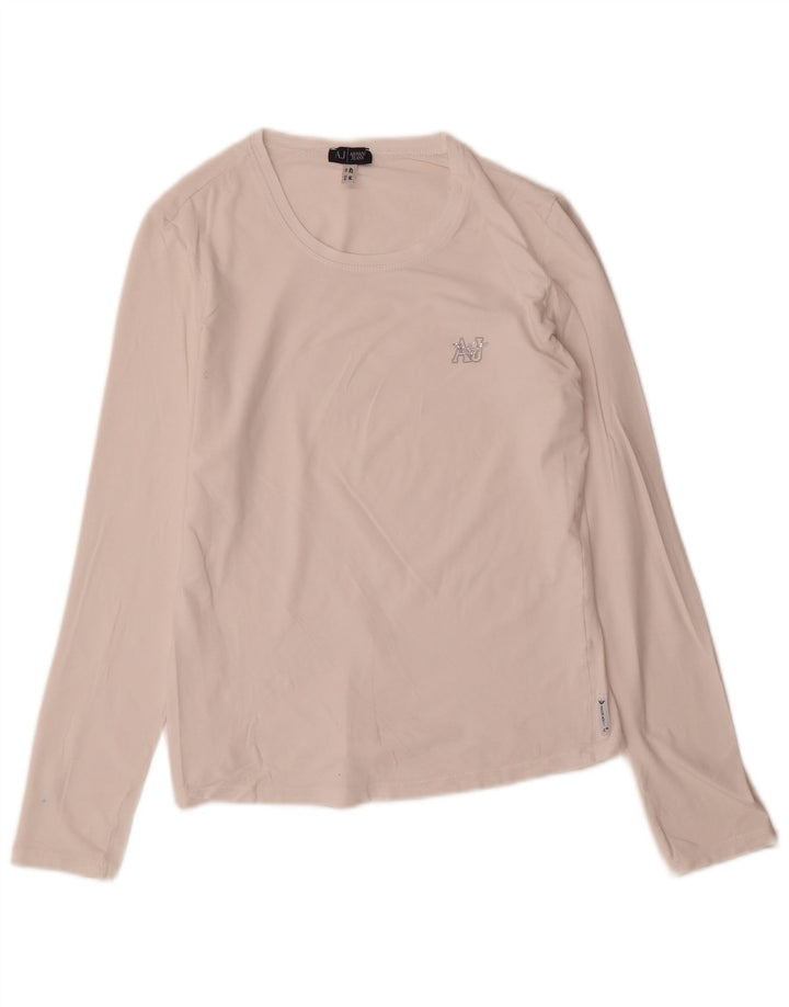 Armani Jeans Womens Top Long Sleeve UK 12 Medium White