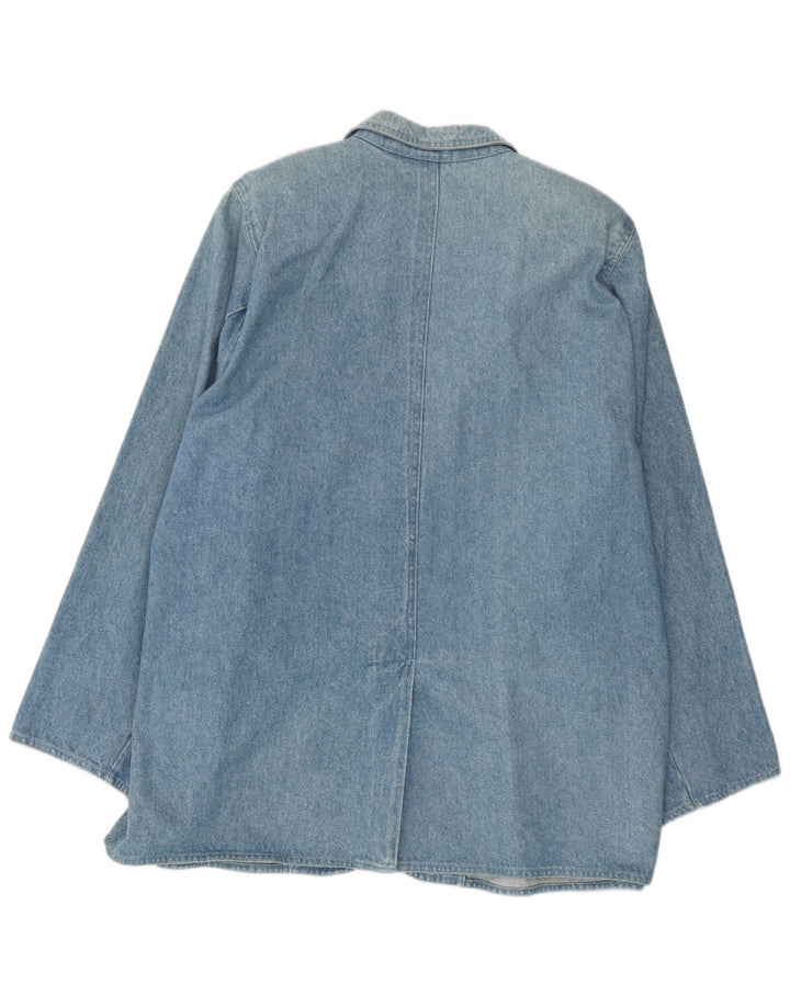 Giacca blazer in denim vintage da donna a 2 bottoni UK 18 XL Blu