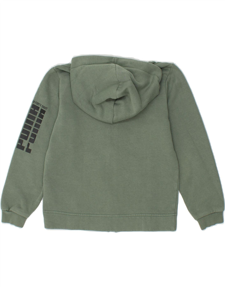 PUMA Boys Graphic Zip Hoodie Sweater 7-8 Years  Green Cotton Vintage Puma and Second-Hand Puma from Messina Hembry 