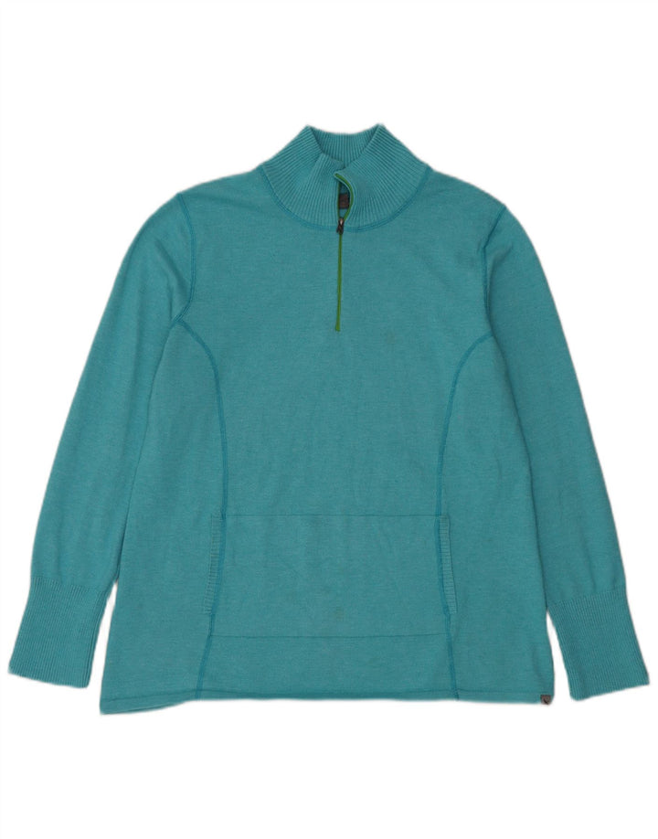 Женский джемпер с воротником на молнии Eddie Bauer, Великобритания, 18 XL, синий полиэстер