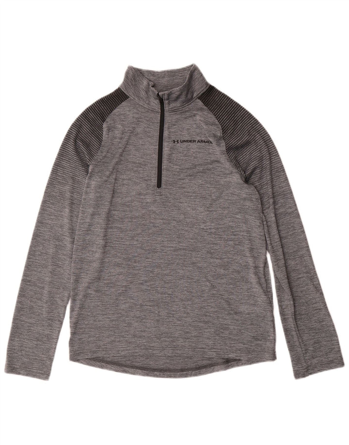 Pulover pentru băieți UNDER ARMOUR Trening Top 11-12 ani, mare, gri cu dungi