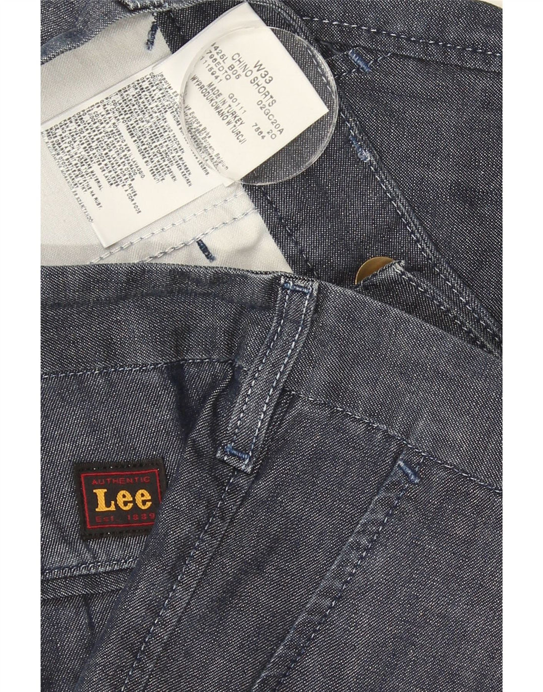 Lee Herre Chino Shorts W33 Medium Marineblå Bomuld