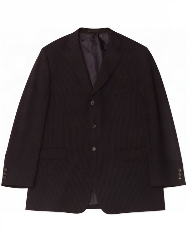 Marks & Spencer Veste blazer à 3 boutons pour homme UK 46 XL Bleu marine à fines rayures