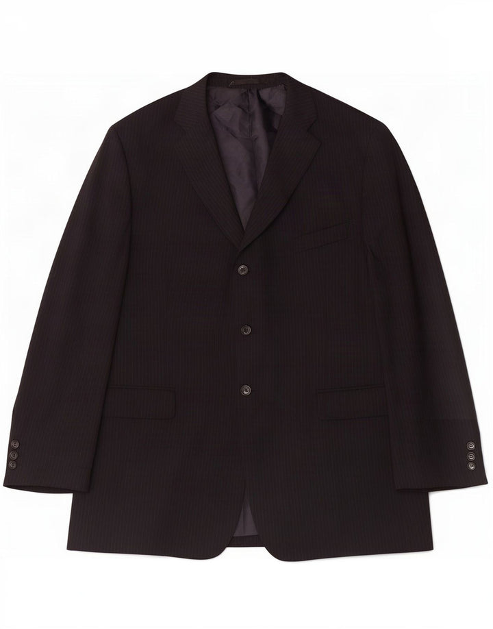 Marks & Spencer Veste blazer à 3 boutons pour homme UK 46 XL Bleu marine à fines rayures