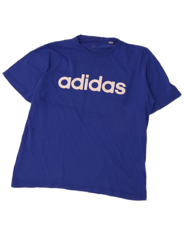 Adidas T-shirt graphique pour homme en coton bleu grand