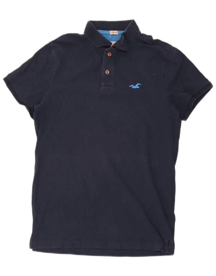 Hollister Mens Polo Shirt Medium Navy Blue Cotton