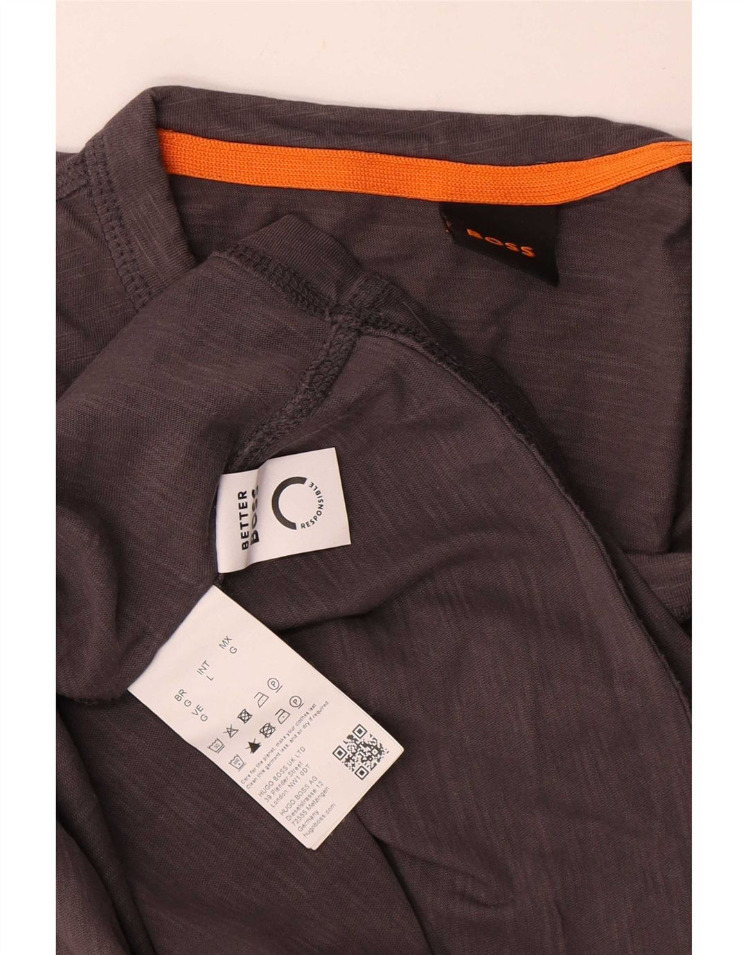 Hugo Boss Mens T-Shirt Top Large Grey Cotton