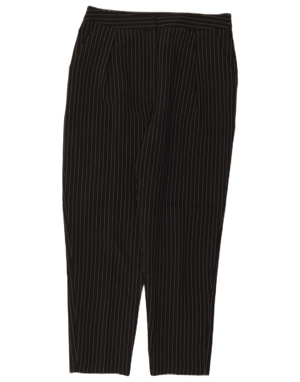 Topshop Dame Crop Chino Bukser UK 12 Medium W30 L25 Sort nålestribe