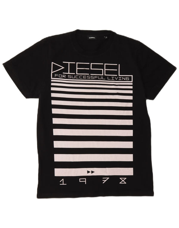 Diesel Mens Graphic T-Shirt Top Small Black