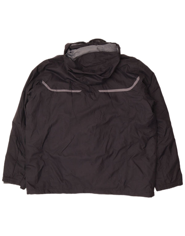 Columbia Mens Omni-Tech kapucnis széldzseki dzseki UK 44 2XL fekete nylon