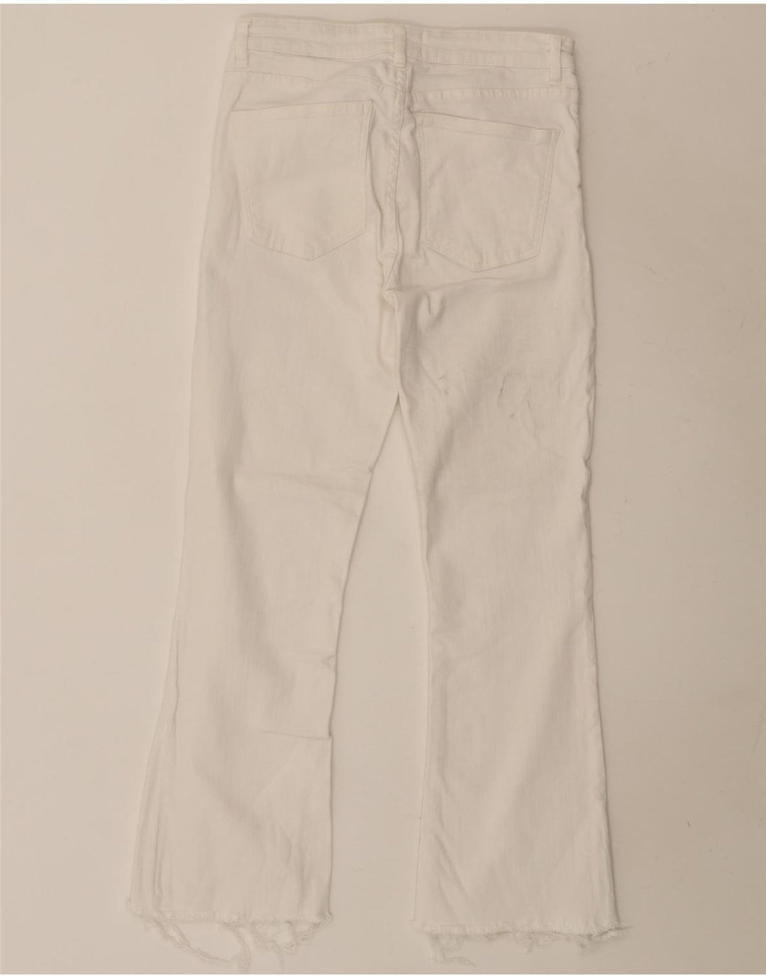 Zara Womens Crop Bootcut Jeans EU 38 Small W28 L26 White Bomuld