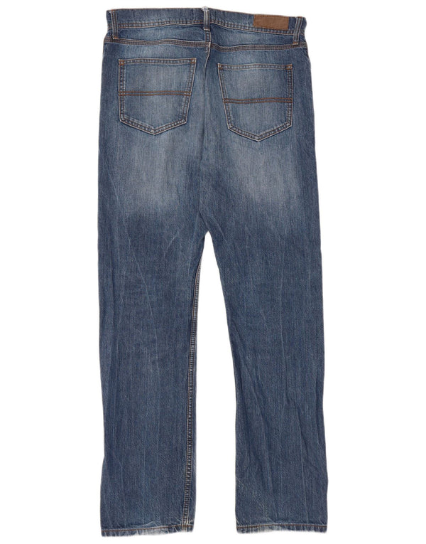 Marks & Spencer Mens Regular Fit Straight Jeans W32 L33 Blue Cotton