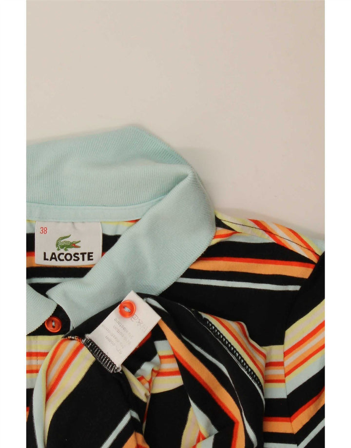 Lacoste Dame Polo Shirt Størrelse 38 Medium Sort Stribet Bomuld