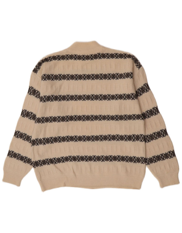 Suspense Herre Turtle Neck Jumper Sweater IT 52 Large Off White stribet uld