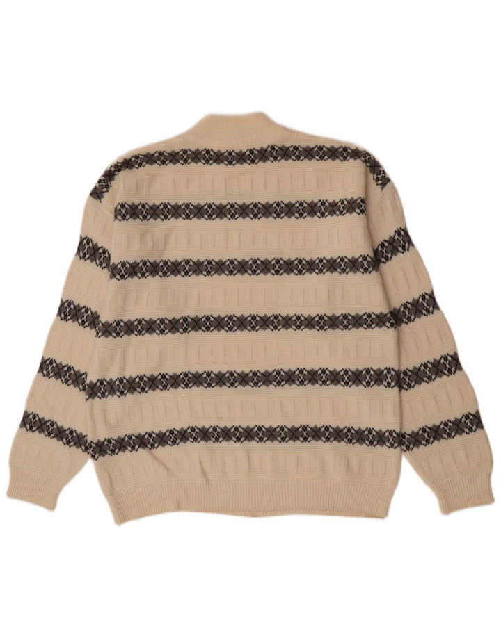Suspense Herre Turtle Neck Jumper Sweater IT 52 Large Off White stribet uld