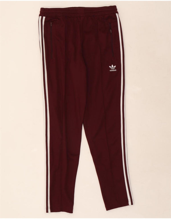 Pantaloni da tuta Adidas da uomo in cotone bordeaux medio