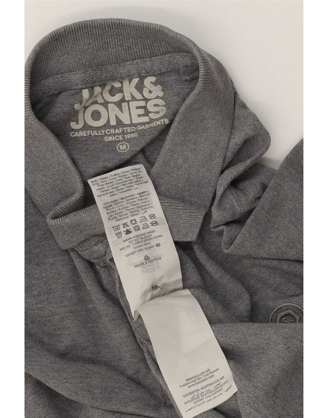 Jack & Jones herre poloshirt mellemgrå flækket bomuld