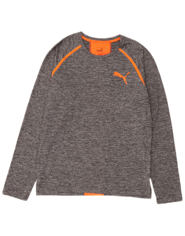 Puma Mens Top Long Sleeve Small Grey Colourblock
