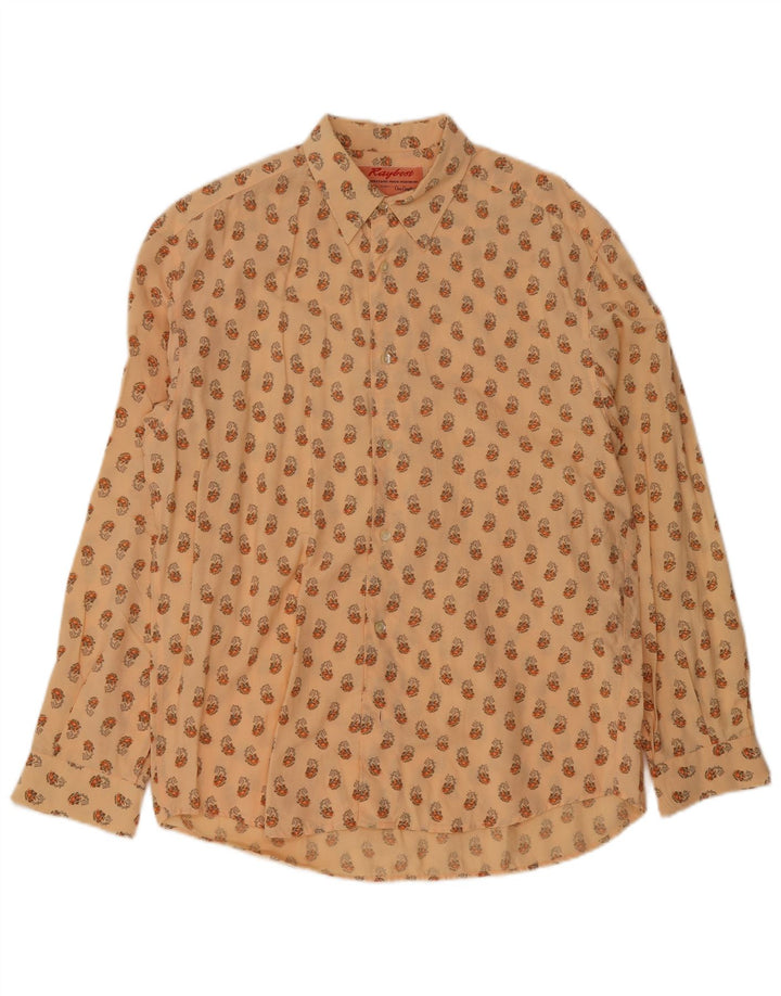 Camisa Raybest para hombre grande naranja Paisley
