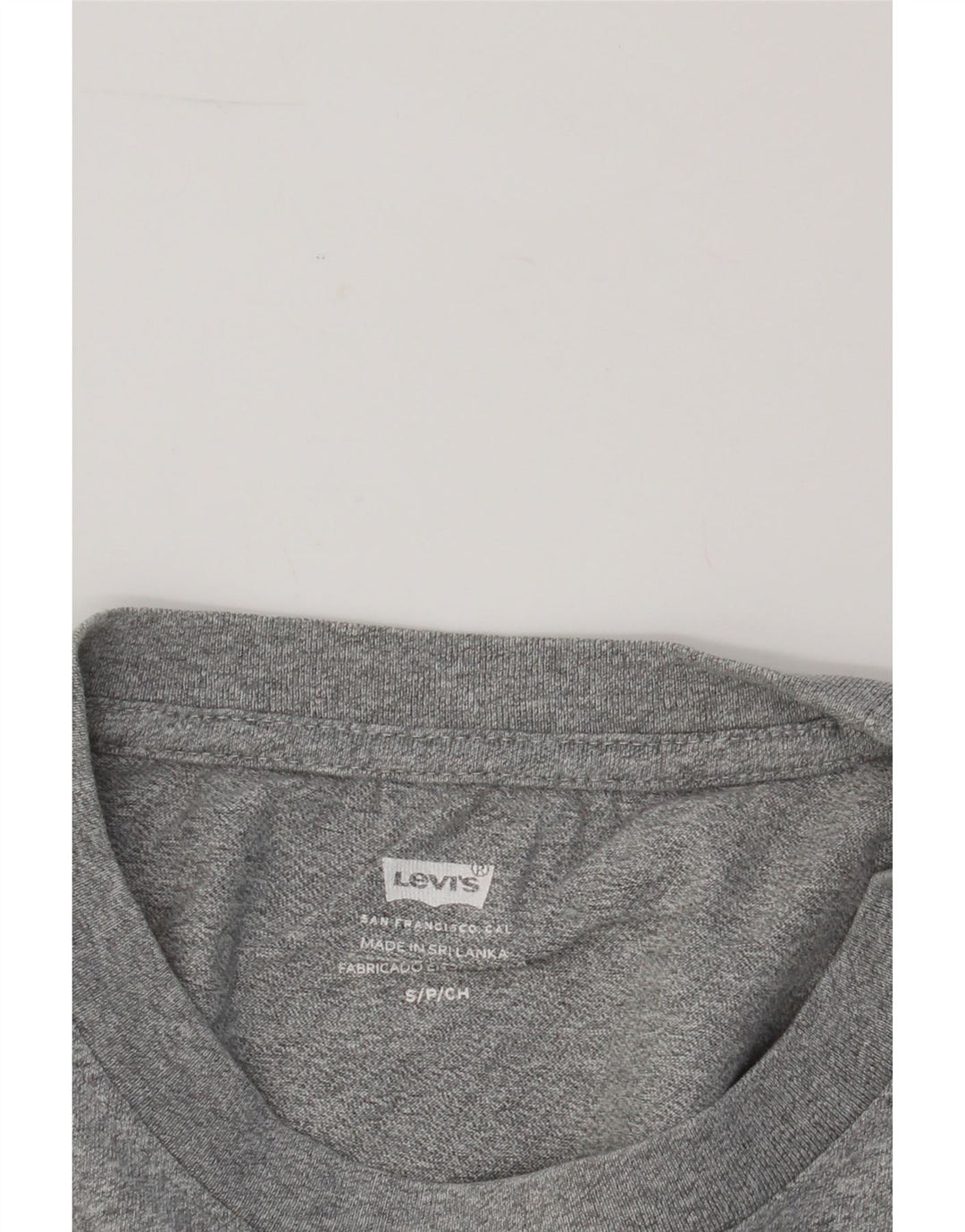 LEVI'S Womens Oversized Crop Graphic T-Shirt Top UK 10 Small Grey Vintage Levi's and Second-Hand Levi's from Messina Hembry 