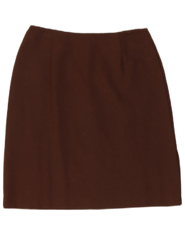Benetton Γυναικεία Pencil Φούστα IT 42 Medium W26 Καφέ παρθένο μαλλί
