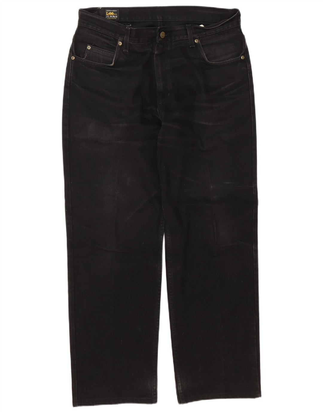 Lee Mens Broken In Straight Jeans W36 L32 Black Cotton