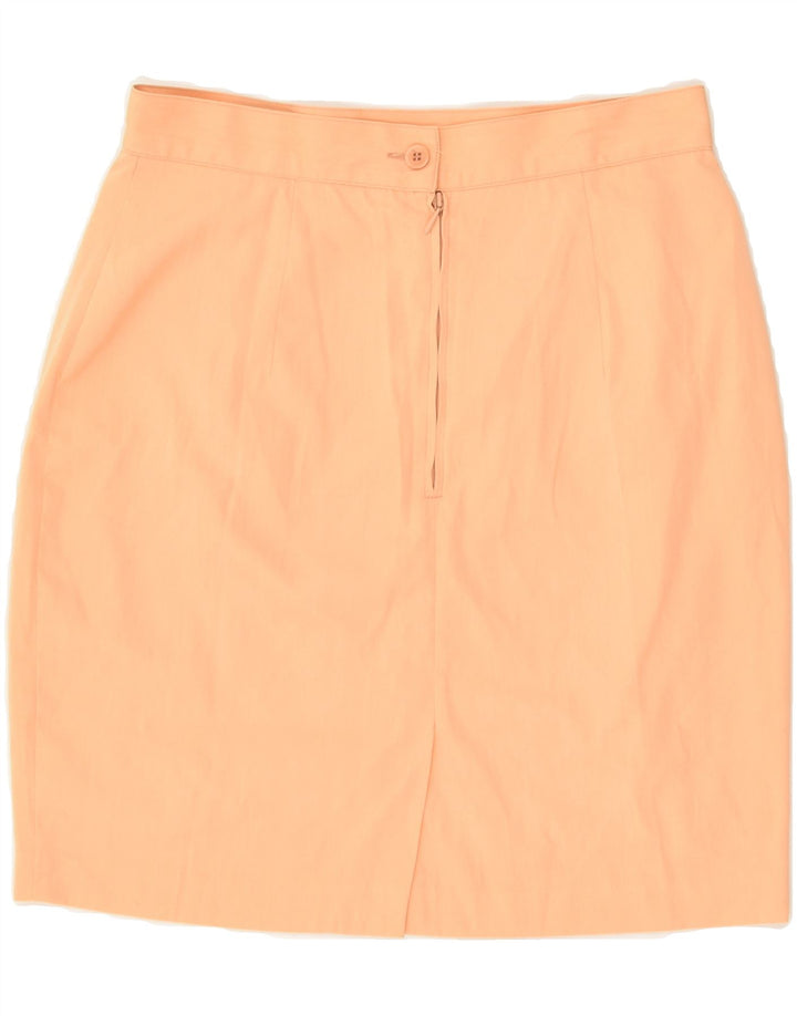 BENETTON Womens Pencil Skirt IT 44 Medium W28  Orange Polyester | Vintage Benetton | Thrift | Second-Hand Benetton | Used Clothing | Messina Hembry 