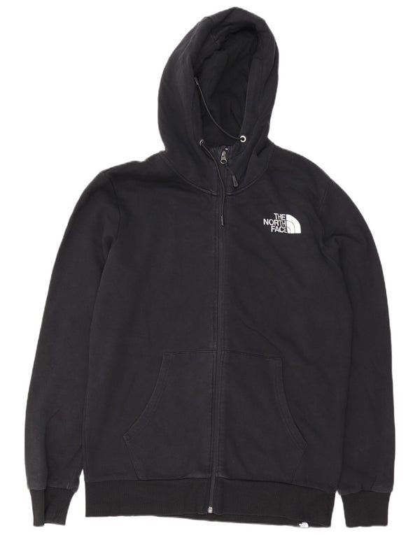 The North Face Mens Zip Hoodie Sweater Large Black Cotton
