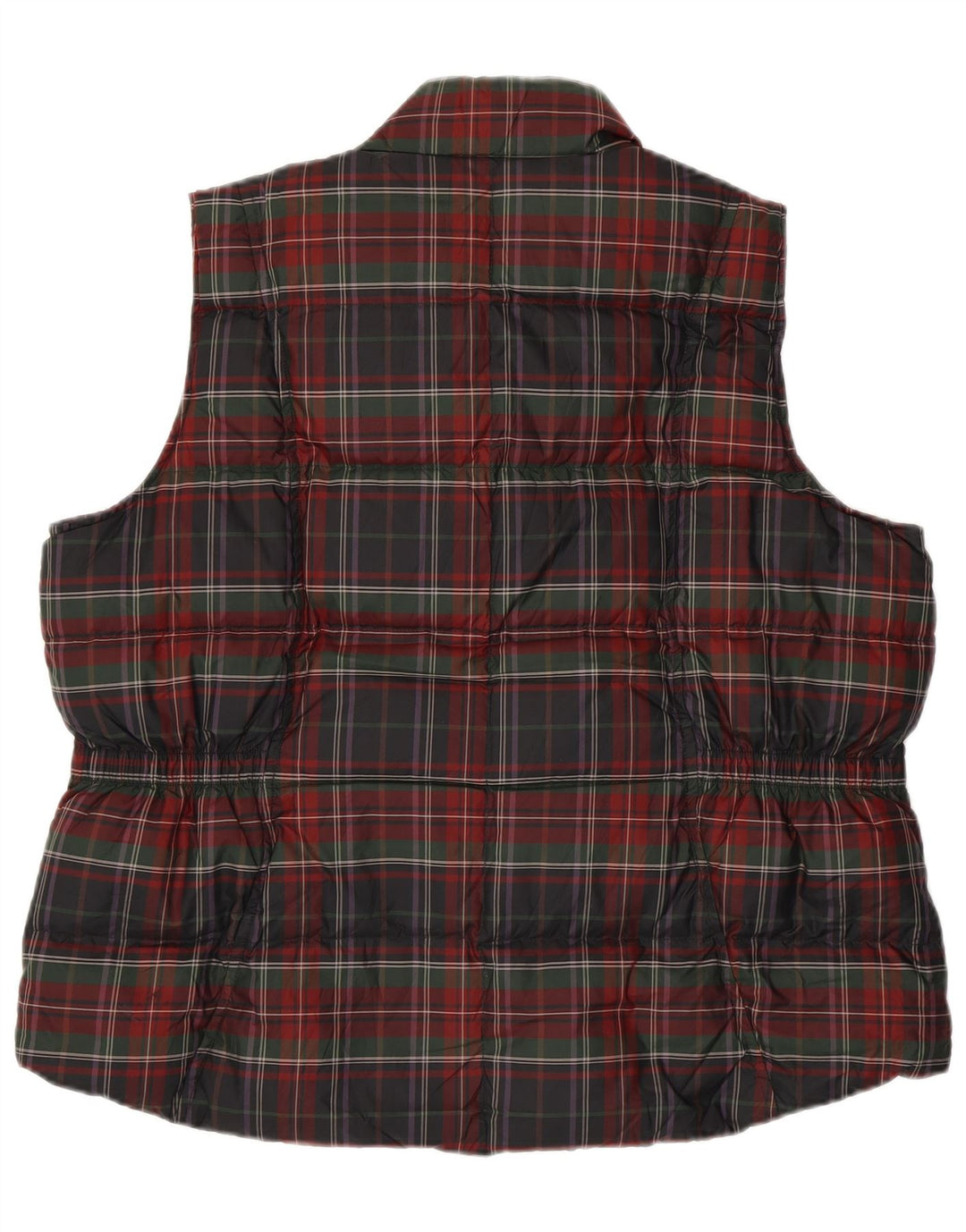 EDDIE BAUER Womens Padded Gilet UK 20 2XL Red Check Polyester