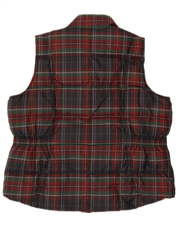 EDDIE BAUER Womens Padded Gilet UK 20 2XL Red Check Polyester
