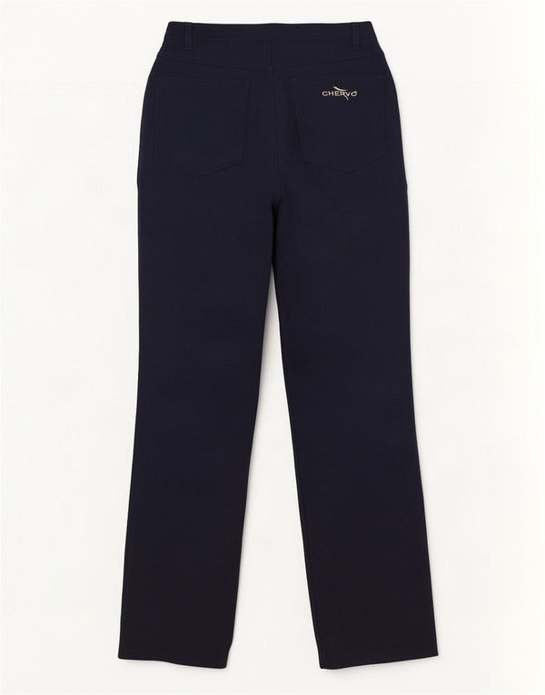 Pantaloni casual dritti da donna Chervo IT 44 medio W28 L31 blu navy