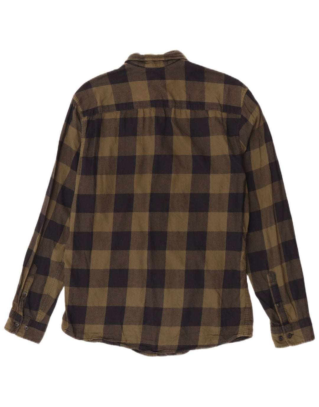 Camisa masculina de flanela Jack & Jones médio cáqui algodão guingão