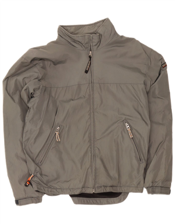 Napapijri Chaqueta bomber para hombre UK 40 Large Nylon gris