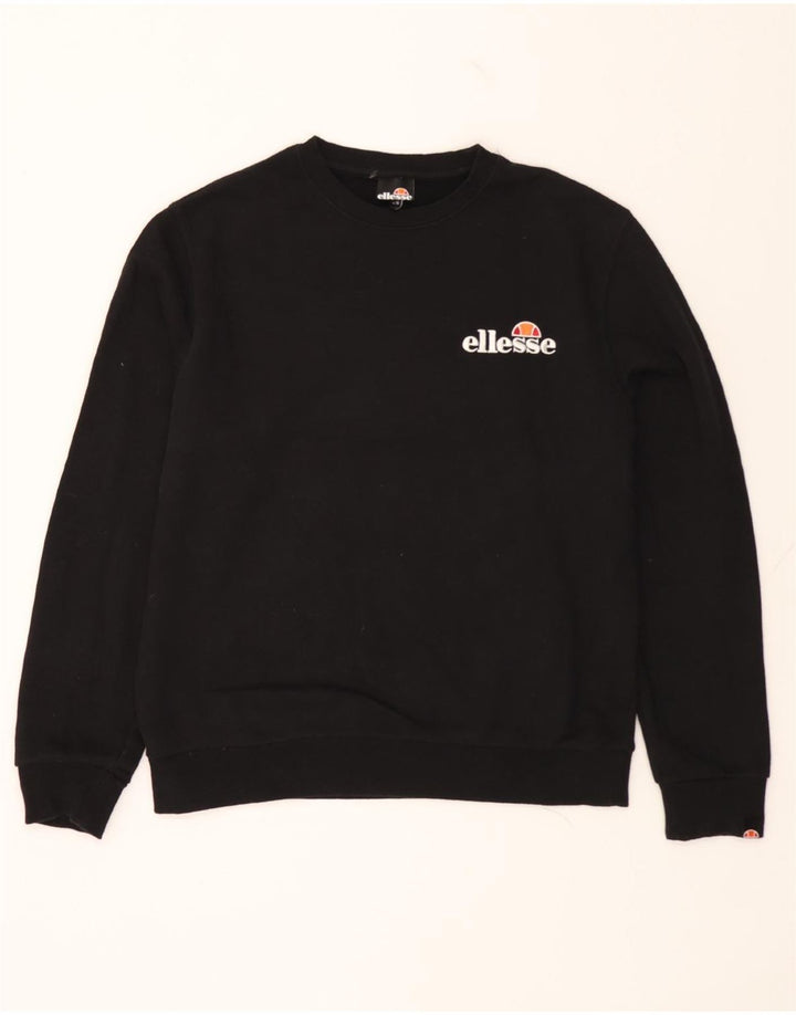 ELLESSE Womens Graphic Oversized Sweatshirt Jumper UK 16 Large Black Vintage Ellesse and Second-Hand Ellesse from Messina Hembry 
