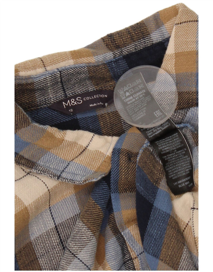 Marks & Spencer Womens Flannel Shirt UK 18 XL Multicoloured Check Cotton