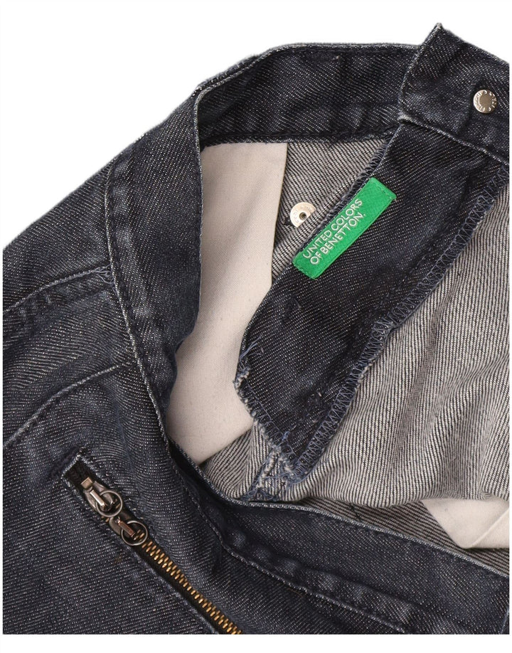 Benetton Womens Denim Skirt W32 Large Navy Blue