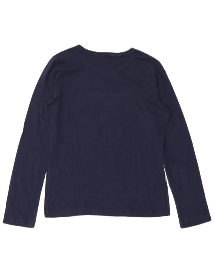 CHAMPION Womens Top Long Sleeve UK 8 Small Navy Blue Cotton