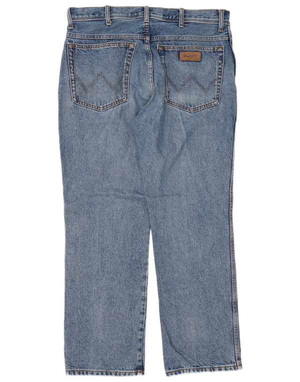 Wrangler Mens Regular Fit Straight Jeans W36 L30 Blue Cotton