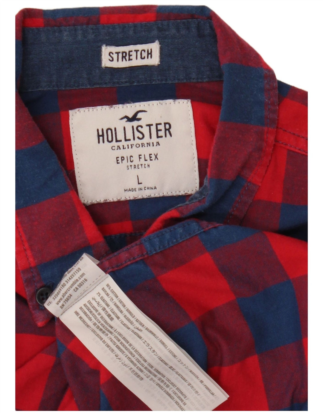 HOLLISTER Mens Shirt Large Red Check Cotton